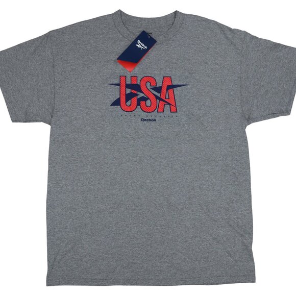Reebok USA Graphic Print Sport Classics Athletic Short Sleeve Men's T-Shirt NWT - Picture 1 of 2